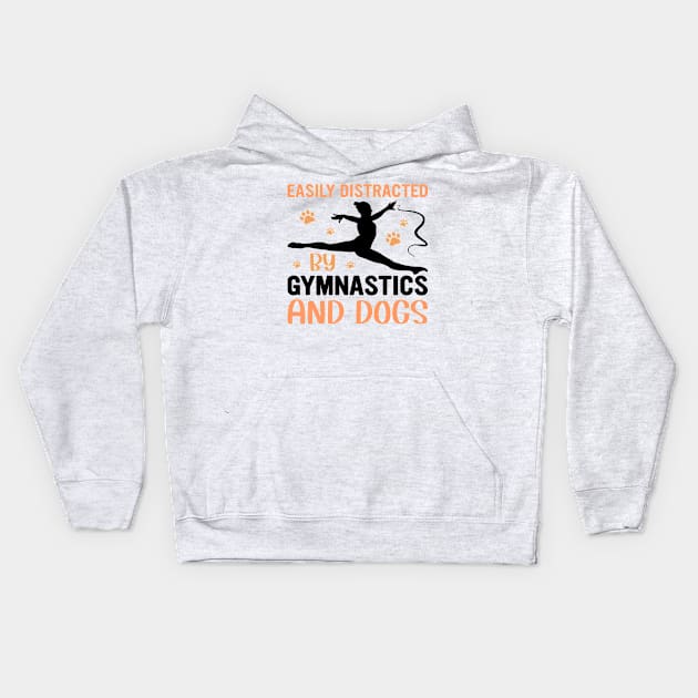 easily distracted by gymnastics and dogs Kids Hoodie by walidhamza